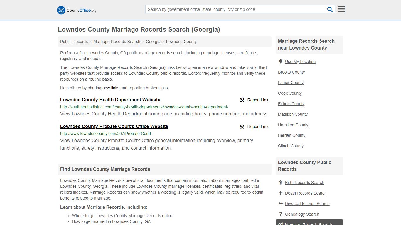 Marriage Records Search - Lowndes County, GA (Marriage Licenses ...
